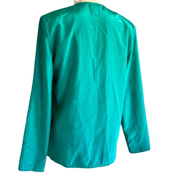 Vintage Top Womens Size 10 Teal Structured Coastal Classic Professional - Picture 5 of 8